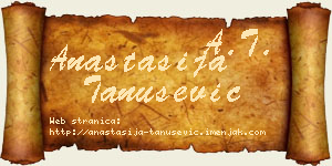Anastasija Tanušević vizit kartica